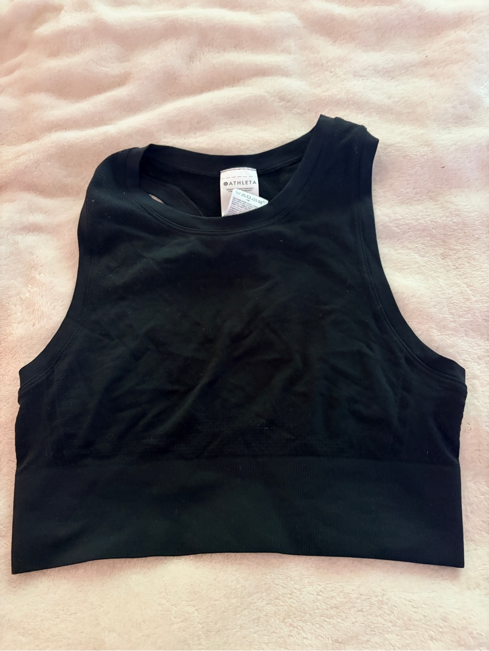 Athleta Black Seamless Crop Sports Bra Tank ๐ผ๐ค